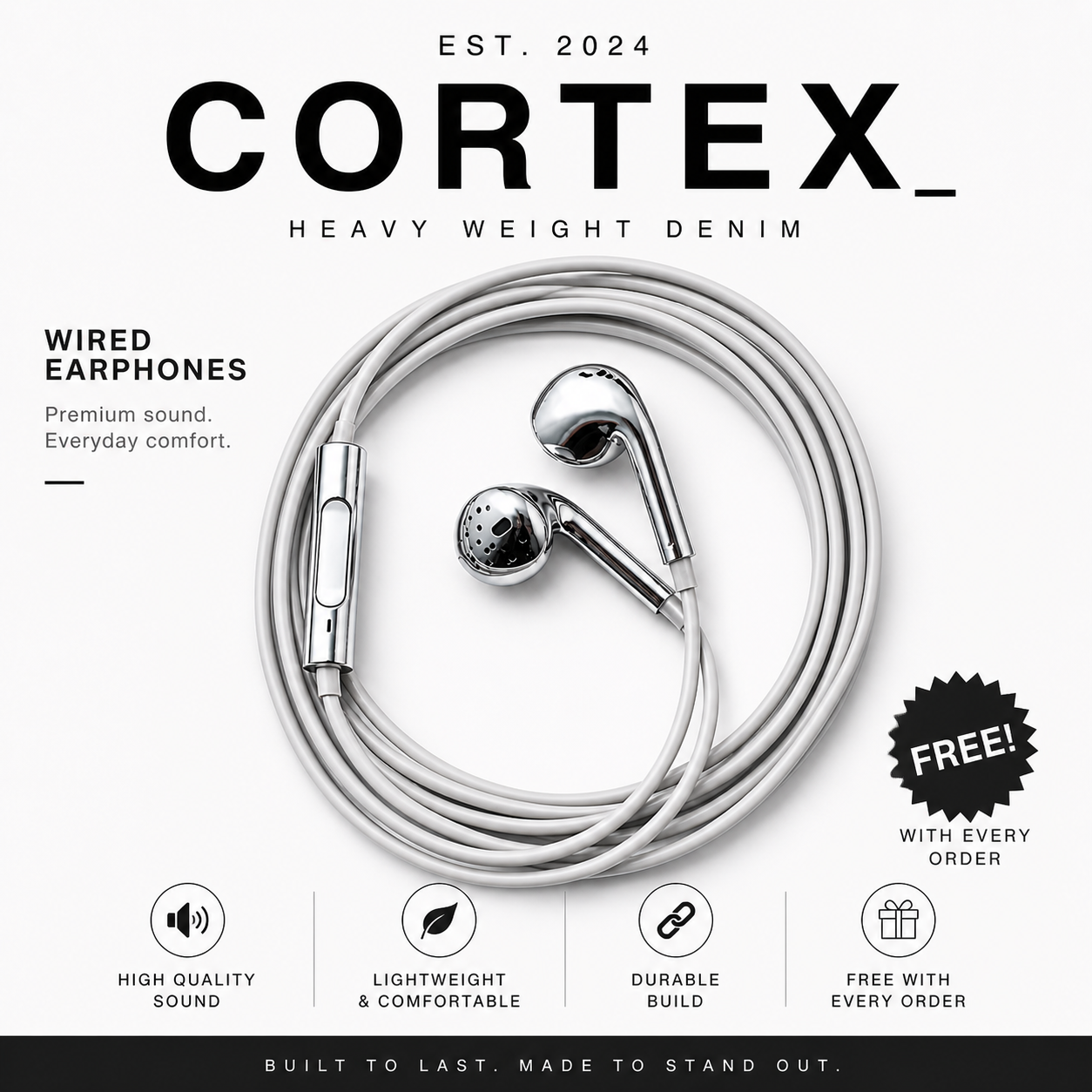 CORTEX® "Chrome Earbuds"